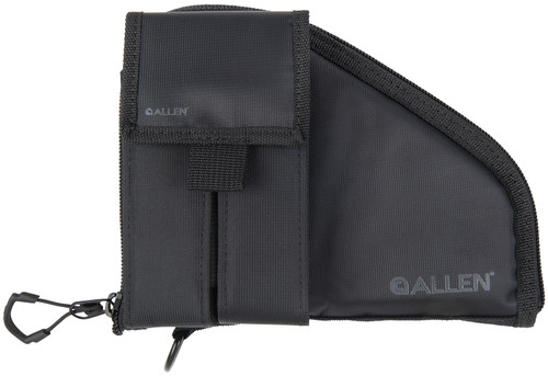 ALLEN COMPANY INC Allen 78-7 Pistol Case  W/Mag Pouch Black Nylon Fits Compact Handguns