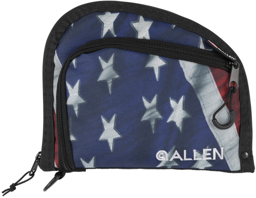 ALLEN COMPANY INC Allen 7719 Victory Auto Fit Handgun Case USA Flag Endura w/Black Trim, 1-Pocket, Knit Lining, Foam Padding & Lockable Zippers 9" x 7" Interior Dimensions