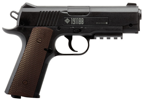 DAISY MANUFACTURING CO Crosman 40001 1911 Air Pistol CO2 177 20+1 Smooth Bore Barrel, Fixed Front/Fixed Notch Rear Sights, Black Checkered Polymer Grips