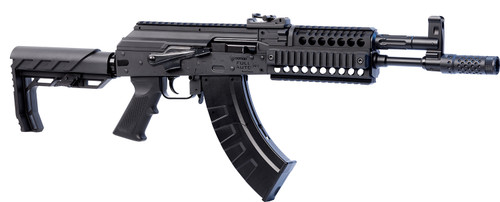 DAISY MANUFACTURING CO Crosman CAK1 Full Auto AK1 Air Rifle CO2 177 28 rd, Black Smooth Bore Barrel, Black Synthetic Folding Adjustable Stock w/Quad Mounting Rail System, Selector Safety