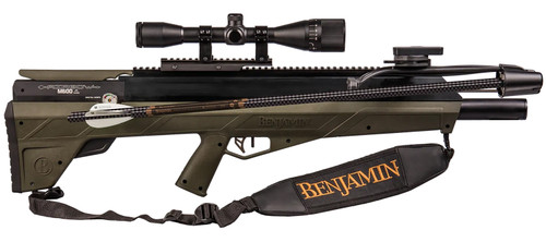 DAISY MANUFACTURING CO Benjamin BPABMX Airbow M600 Kit PCP 357 Pellet Black Barrel, OD Green Stock, CenterPoint 6x40mm AO