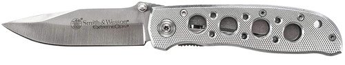 AOB/AMERICAN OUTDOOR BRND Smith & Wesson Knives CK105HCP Extreme Ops  3.22" Folding Drop Point Plain 7Cr15MoV SS Blade Aluminum Handle Includes Pocket Clip