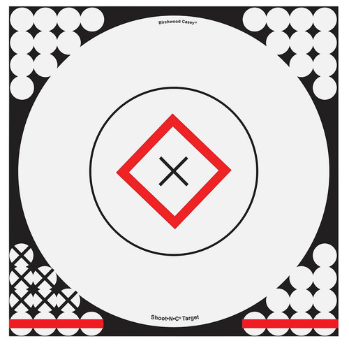 BIRCHWOOD CASEY (GSM) Birchwood Casey 34195 Shoot-N-C Reactive Target Self-Adhesive Paper Black/Red/White 17.25" Bullseye 5 Pack