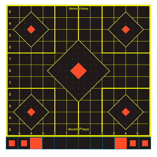 BIRCHWOOD CASEY (GSM) Birchwood Casey 34211 Shoot-N-C Sight-In Self-Adhesive Paper Black/Yellow/Red 12" 5-Diamond 100 Pack