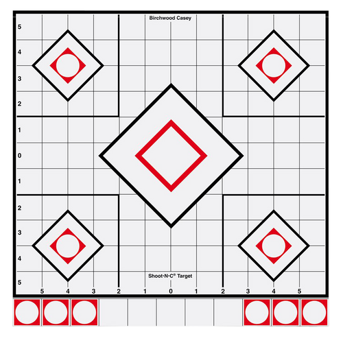 BIRCHWOOD CASEY (GSM) Birchwood Casey 34219 Shoot-N-C Reactive Target Self-Adhesive Paper White/Red 12" 5-Diamond 5 Pack