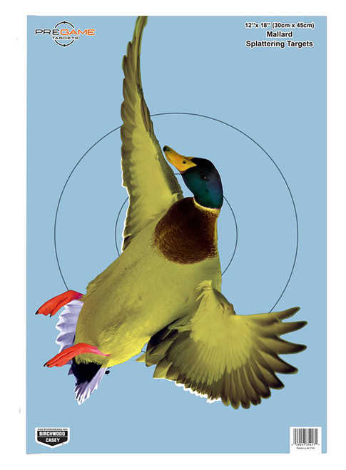 BIRCHWOOD CASEY (GSM) Birchwood Casey 35407 Pregame  Duck Paper Hanging Rifle/Shotgun 12" x 18" Impact Enhancement 8 Per Pkg