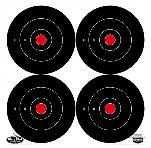 BIRCHWOOD CASEY (GSM) Birchwood Casey 35570 Dirty Bird  6" Bullseye Tagboard Hanging Black/White 100 Per Pkg