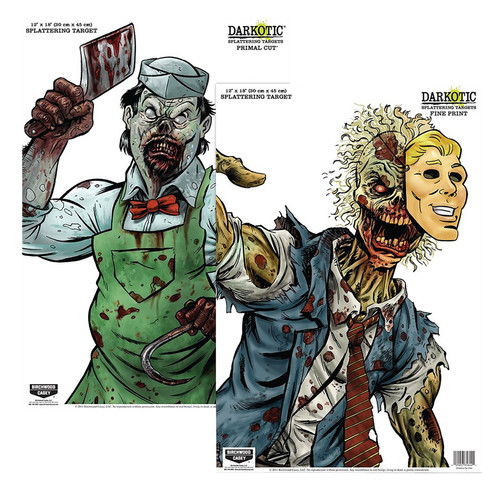 BIRCHWOOD CASEY (GSM) Birchwood Casey 35638 Darkotic Primal Cut Zombie Butcher/Lawyer Hanging Paper All Firearms 12" x 18" Impact Enhancement Splatter 8 Targets