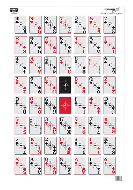 BIRCHWOOD CASEY (GSM) Birchwood Casey 37028 EZE-Scorer  Playing Cards Paper Hanging 23" x 35" Black/Red 100 Per Pkg