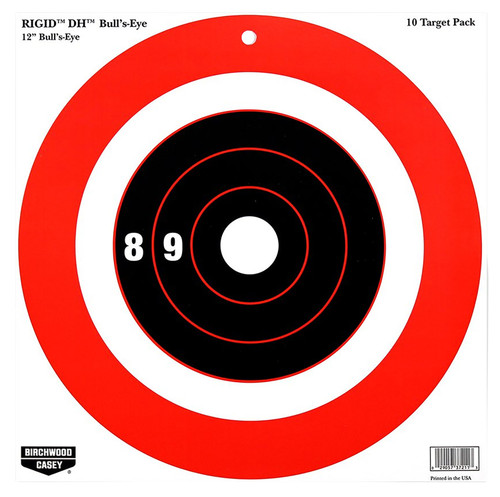 BIRCHWOOD CASEY (GSM) Birchwood Casey 37211 Rigid DH Bullseye Tagboard Hanging 12" x 12" Black/Orange 10 Pk.