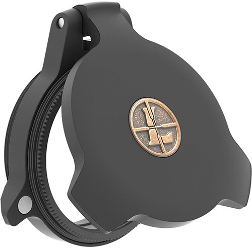 LEUPOLD & STEVENS INC Leupold 58755 Alumina Scope Cover Matte Black Aluminum 28mm Objective Screw On Mount Flip Open