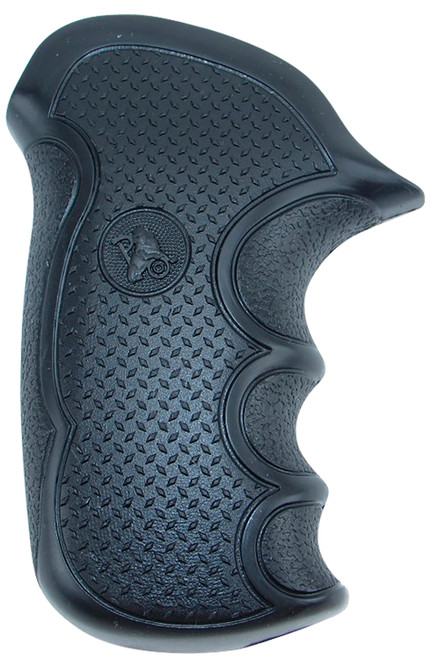 PACHMAYR GUN WORKS INC Pachmayr 02474 Diamond Pro Grip Diamond Checkering Black Rubber with Finger Grooves for Taurus Compact Public Defender