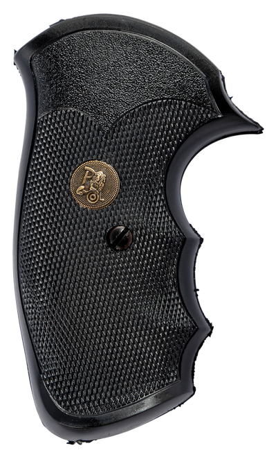 PACHMAYR GUN WORKS INC Pachmayr 03250 Gripper Grip Checkered Black Rubber with Finger Grooves for S&W J Frame with Square Butt