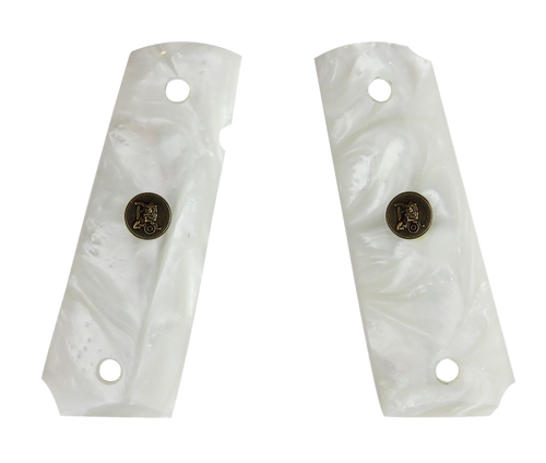 PACHMAYR GUN WORKS INC Pachmayr 62001 Custom Grip White Simulated Pearl Panels for 1911 with Ambidextrous Safety