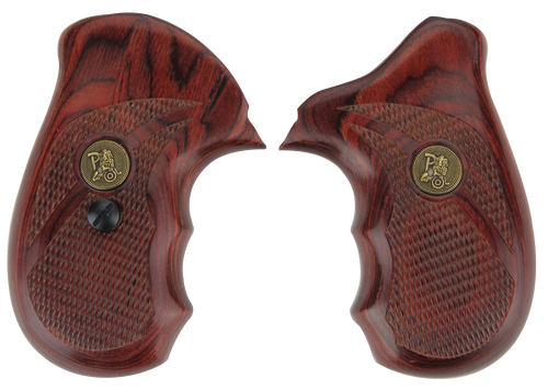 PACHMAYR GUN WORKS INC Pachmayr 63080 Renegade Grip Checkered Rosewood Laminate with Finger Grooves for Taurus 85