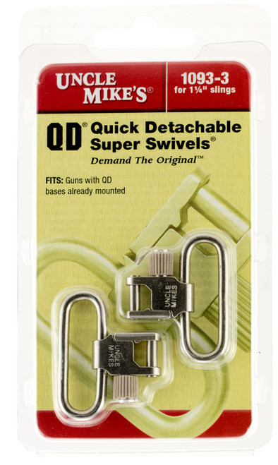 UNCLE MIKES/REVELYST Uncle Mike's 10933 Super Swivel  Quick Detach Tri-Lock 1.25" Loop Nickel Finish