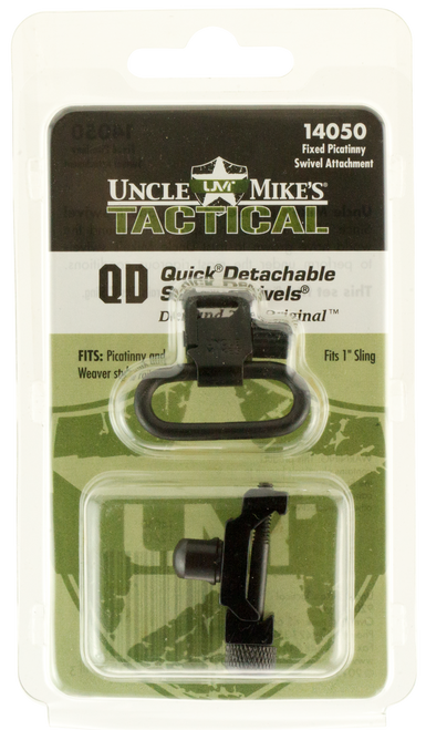UNCLE MIKES/REVELYST Uncle Mike's 14050 Super Swivel  Quick Detach w/Fixed Picatinny Swivel Attachment Blued 1" Loop