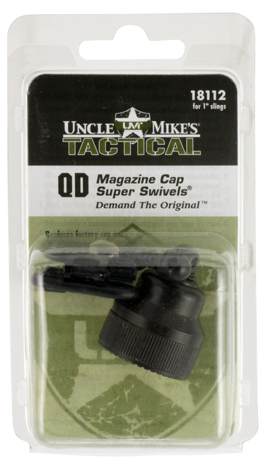 UNCLE MIKES/REVELYST Uncle Mike's 18112 Mag Cap Swivel Set made of Steel with Blued Finish, 1" Loop Size & Quick Detach Style for Mossberg 590, 835 Includes Two Super Swivels