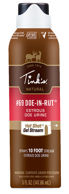 DEAD DOWN WIND (ARCUS) Tinks W6260 #69 Hot Shot Deer Attractant Doe In Estrus Scent Gel 5 oz Gel Stream
