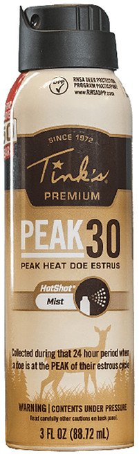 DEAD DOWN WIND (ARCUS) Tinks W5343 Peak30 Hot Shot Deer Doe In Estrus Scent 3 oz Mist