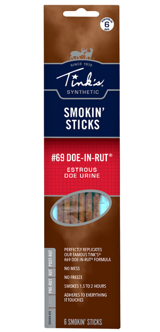 DEAD DOWN WIND (ARCUS) Tinks W6106 Smokin Stick  Deer Attractant Doe In Estrus Scent 6 Per Pkg