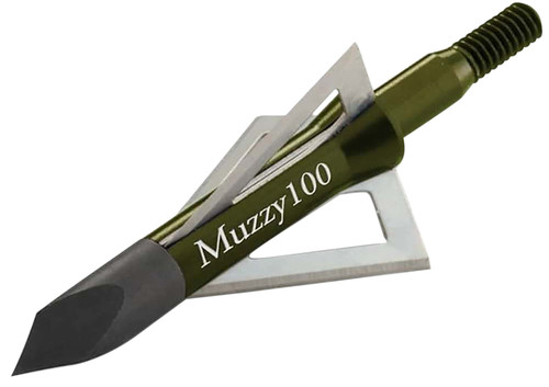 FERADYNE INC Muzzy 225 3- Blade Broadhead Trocar Tip Anodized Aluminum Ferrule Blades 100 gr/6 Per Pack