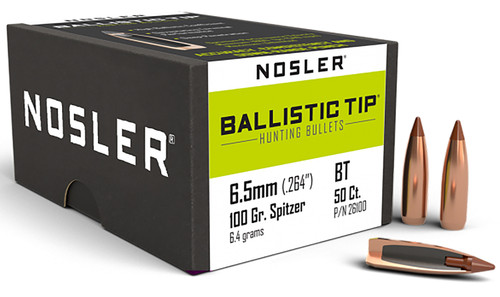 NOSLER INC Nosler 26100 Ballistic Tip  6.5Creedmoor 100gr Spitzer 50/Box