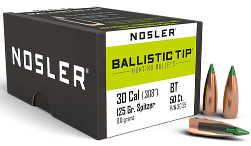 NOSLER INC Nosler 30125 Ballistic Tip  30Cal 125gr Spitzer 50/Box