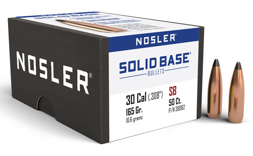 NOSLER INC Nosler 38062 Solid Base  30Cal 165gr Soft Point 50CT