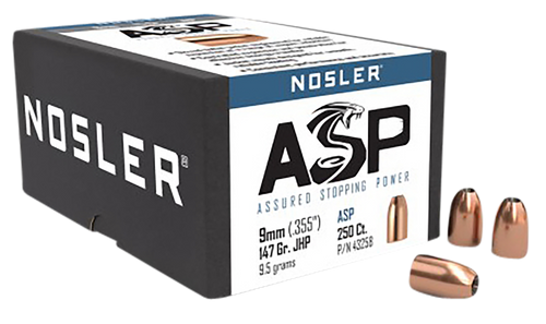 NOSLER INC Nosler 43258 Assured Stopping Power  9mm 147gr Jacketed Hollow Point 250/Box