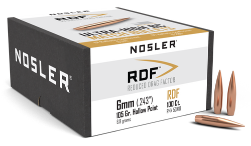 NOSLER INC Nosler 53410 RDF Match 6mm 105gr Hollow Point Boat Tail 100/Box