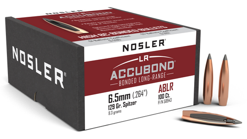 NOSLER INC Nosler 58943 AccuBond Long Range 6.5Creedmoor 129gr Spitzer Point 100/Box