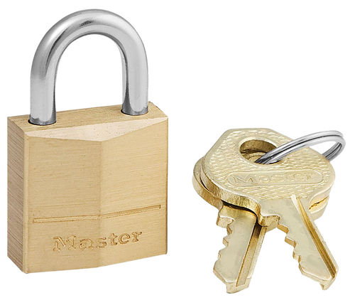Master Lock 120D Padlock  Open With Key Gold Brass