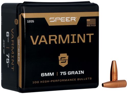 CCI/SPEER/KINETIC Speer 1205 Varmint  6mm 75gr Jacketed Hollow Point 100 Per Box/5 Case
