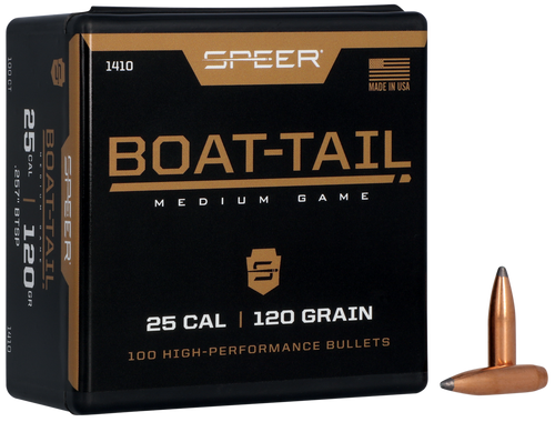 CCI/SPEER/KINETIC Speer 1410 Boat-Tail  25Cal 120gr Jacketed Soft Point Boat Tail 100 Per Box/5 Case
