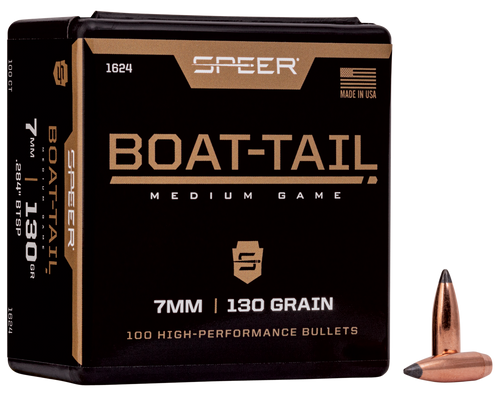 CCI/SPEER/KINETIC Speer 1624 Boat-Tail  7mm 130gr Jacketed Soft Point Boat Tail 100 Per Box/5 Case