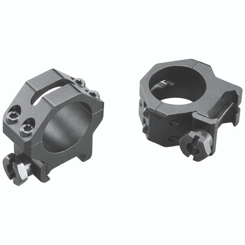 WEAVER/RCBS Weaver Mounts 48360 Four-Hole Skeleton Rings  Matte Black 1" Medium