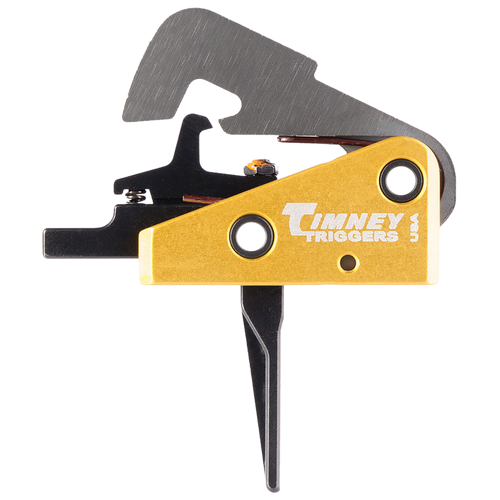 Timney Triggers 670ST Competition Trigger  Single-Stage Straight Trigger with 4 lbs Draw Weight & Black/Gold Finish for AR-10