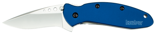 KERSHAW KNIVES/KAI USA Kershaw 1620NB Scallion  2.40" Folding Drop Point Plain Bead Blasted 420HC SS Blade Navy Blue Anodized Aluminum Handle Includes Pocket Clip