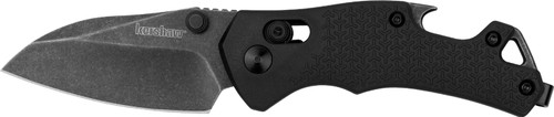 KERSHAW KNIVES/KAI USA Kershaw 8337 Craze  EDC 2.35" Folding Reverse Tanto Plain Blackwash 8Cr13MoV SS Blade, Black Textured GFN Handle