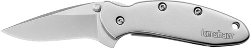 KERSHAW KNIVES/KAI USA Kershaw 1600 Chive  EDC 1.90" Folding Drop Point Plain Bead Blasted 420HC SS Blade, Bead Blasted Stainless Steel Handle