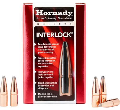 HORNADY MFG CO Hornady 2640 InterLock  6.5mm .264 160 gr Round Nose 100 Per Box/ 15 Case