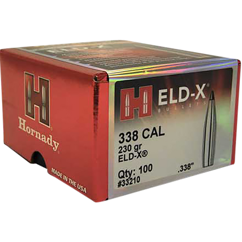HORNADY MFG CO Hornady 33210 ELD-X  338 Cal .338 230 gr Extremely Low Drag eXpanding 100 Per Box/ 15 Case