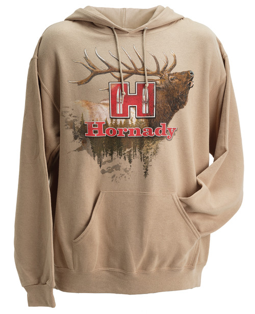 HORNADY MFG CO Hornady 99612XXXL Elk  3XL Tan/Khaki Hoodie Poly-Cotton