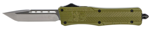 COBRA TEC KNIVES LLC CobraTec Knives MODCTK1MTNS CTK-1  Medium 3" OTF Tanto Plain D2 Steel Blade/OD Green Aluminum Handle Features Glass Breaker Includes Pocket Clip