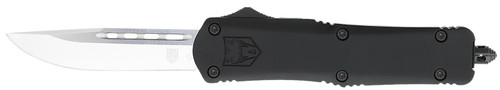 COBRA TEC KNIVES LLC CobraTec Knives MBFS3DNS FS-3  Medium 3" OTF Drop Point Plain D2 Steel Blade, 4.50" Black Aluminum Alloy Handle