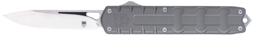 COBRA TEC KNIVES LLC CobraTec Knives CTEGRYM390DNS Enforcer  3.25" OTF Drop Point Plain M390 Steel Blade/Gray Aluminum Handle