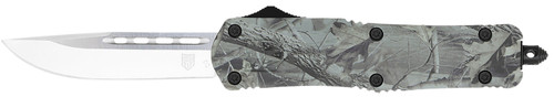 COBRA TEC KNIVES LLC CobraTec Knives MWDFS3DNS FS-3  Medium 3" OTF Drop Point Plain D2 Steel Blade, 4.50" Woodland Camo Aluminum Alloy Handle