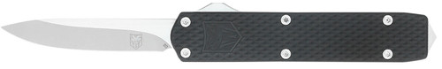 COBRA TEC KNIVES LLC CobraTec Knives MNBLKMGEN2DNS Mini Mamba Gen II 2.25" OTF Plain Stonewashed D2 Steel Blade, 3.38" Black Textured Anodized Aluminum Handle