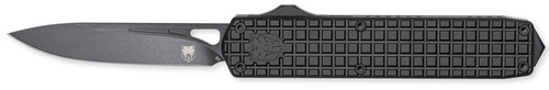 COBRA TEC KNIVES LLC CobraTec Knives  Mamba  Large Plain Black TiCN D2 Steel Blade/4.75" Black Textured Aluminum Handle